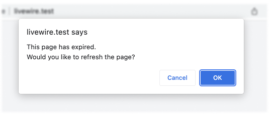 Page Expired Dialog